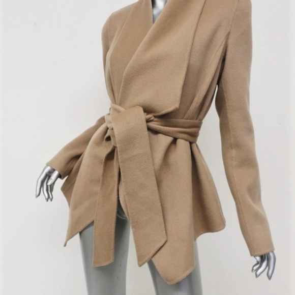 onna Karan Cashmere Belted Jacket Camel - Picture 3 of 5